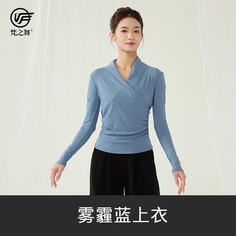 Sanskrit Dance Classical Modern Dance Practice Suit Female Adult Long Sleeve Slim Dancing Special Top Thick - Image 1